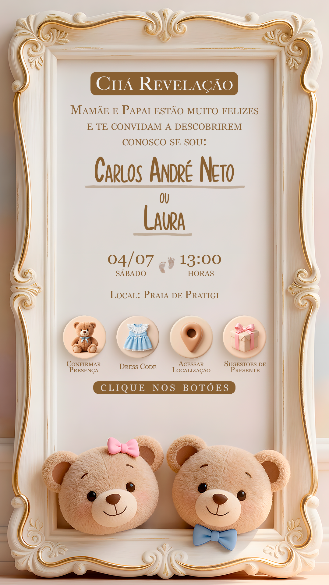 Chá Revelação Carlos André Neto ou Laura